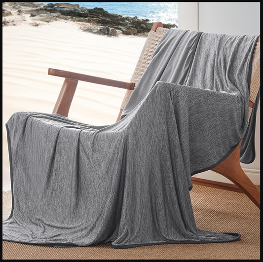 Bedsure Cooling Blanket for Hot Sleepers - Summer Cold Throw Blanket for Bed, Ice Cooling Lightweight Bedding Gifts, Cool Thin Arc-Chill Comfort Cold Throws with Rayon Derived from Bamboo