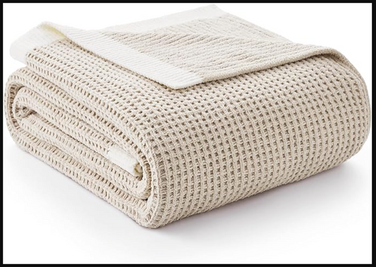 Chenille Waffle Throw Blanket for Couch, Reversible Soft Cozy Knit Blanket Lightweight Warm Decorative Throw for Sofa, Bed, Living Room