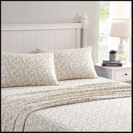 Sheet Set, Cotton Flannel Bedding, Brushed for Extra Softness & Comfort