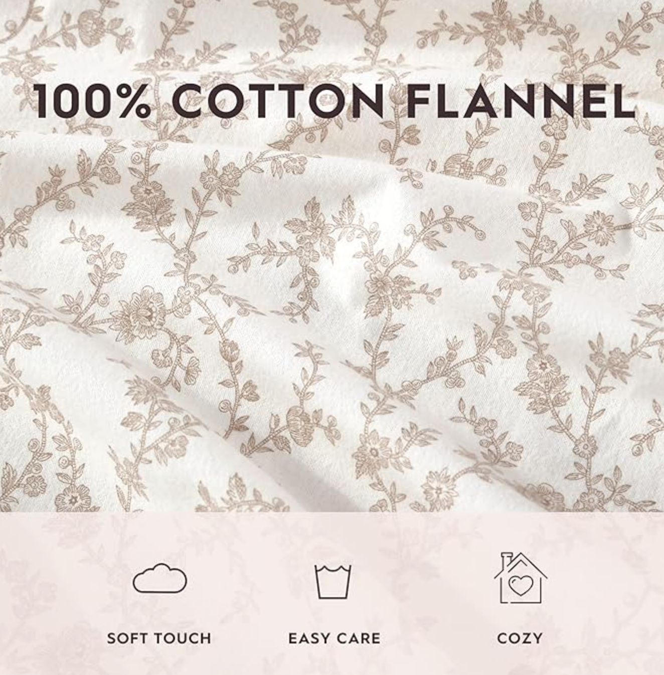 Sheet Set, Cotton Flannel Bedding, Brushed for Extra Softness & Comfort